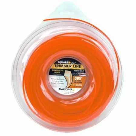MaxPower .095in X 250ft Orange Square Cut Commercial Grade Trimmer Line