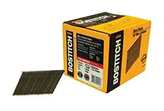 Bostitch 2,000-Qty 2-1/2 X .131 Smooth Shank 28 Degree Wire Collated Full Round Head Stick Framing Nails