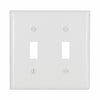 Eaton Cooper Wiring Toggle Wallplate, White 2 Gang (White, 2 Gang)