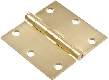 3  SATIN BRASS SQ HINGE