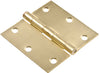 4  SATIN BRASS SQ HINGE