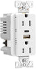 OUTLET 15 AMP WHITE USB AC