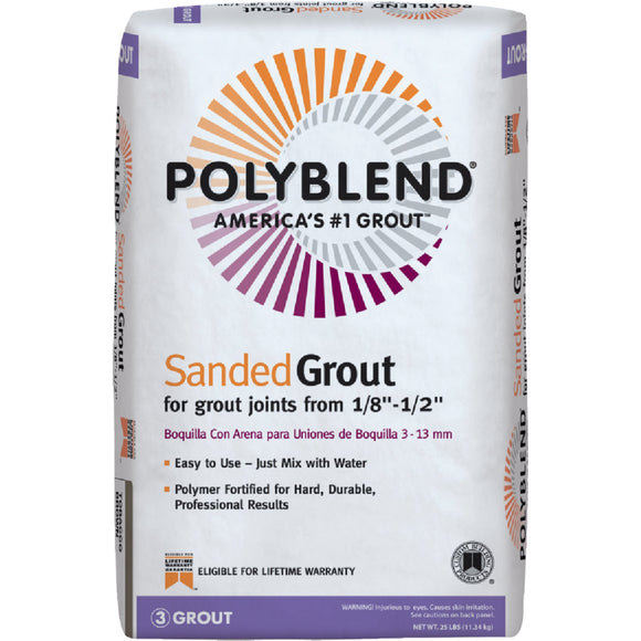 Custom Building Products Polyblend® Sanded Grout (25 lbs, Delorean Gray)
