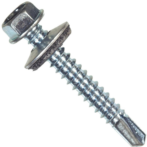 Hillman 1/4 In. - #14 3/4 In. Washer Head Self-Drilling Sheet Metal Screw (100 Ct.)