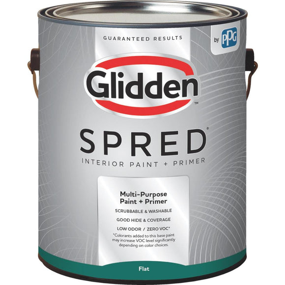 Glidden Spred Interior Paint + Primer Flat White & Pastel Base 1 Gallon