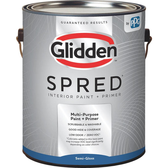 Glidden Spred Interior Paint + Primer Semi-Gloss White & Pastel Base 1 Gallon