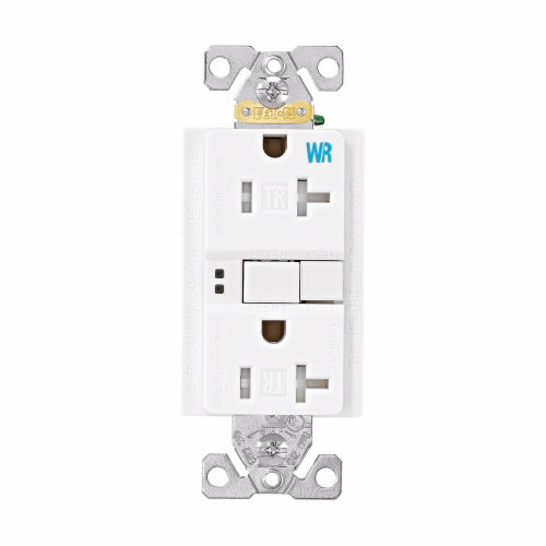 Eaton Cooper Wiring GFCI Receptacle Weather Resistant 20A, 125V White (White, 125V)