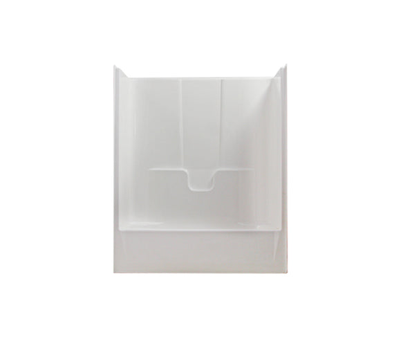 Clarion Bathware RE7901LX 60 x 33 AcrylX One-Piece Alcove Left-Hand Drain Tub Shower in White