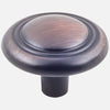 Kasaware 1-1/4 Diameter Traditional Knob with Stepped Ring, 10-pack Oil Rubbed Bronze Finish.