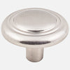 Kasaware 1-1/4 Diameter Traditional Knob with Stepped Ring, 10-pack Satin Nickel Finish