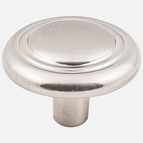 Kasaware 1-1/4 Diameter Traditional Knob with Stepped Ring, 10-pack Satin Nickel Finish